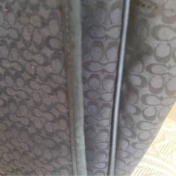 Coach Signature Hudson Commuter Laptop Messenger Bag Black Leather Luggage Tags - Picture 4 of 15